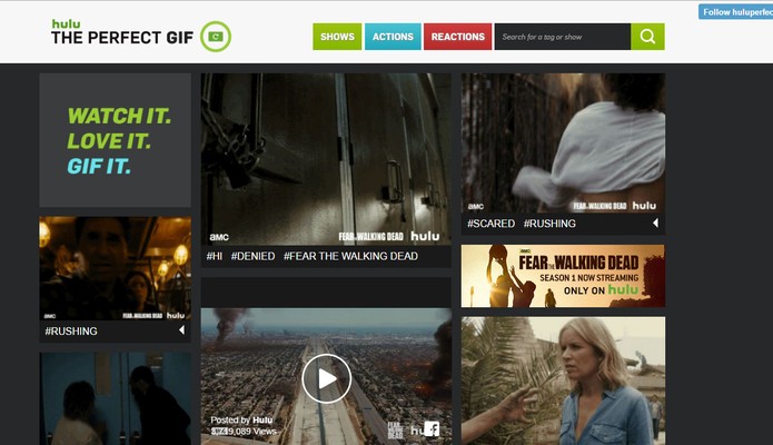 Hulu The Perfect Gif permite fazer o download do GIF ou postar em redes sociais (Foto: Reprodução/Barbara Mannara)