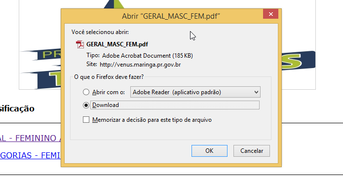 Firefox configurado para perguntar o que fazer com arquivo PDF (Foto: Reprodução/Helito Bijora)
