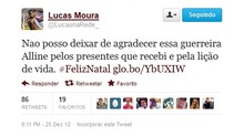 Lucas agradeceu Alline nas redes sociais (Foto: Reprodução)