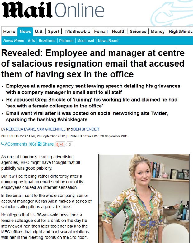 Shawna Baudet negou que tenha feita sexo com seu chefe. (Foto: Reprodução/Daily Mail)