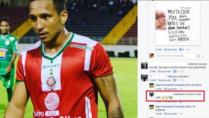 Kayo Fernando anuncia saída do Boa, retorno ao Mundão, e é respondido com paródia (Foto: facebook)