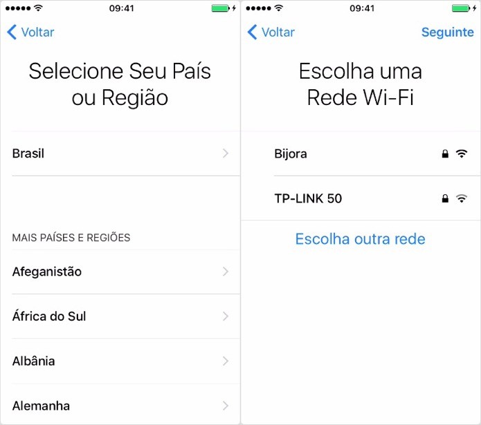 Selecione o país e conecte-se a uma rede (Foto: Reprodução/Helito Bijora)