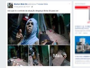 Preso fez selfies e postou em rede social durante motim na Bahia (Foto: Reprodução/Facebook)
