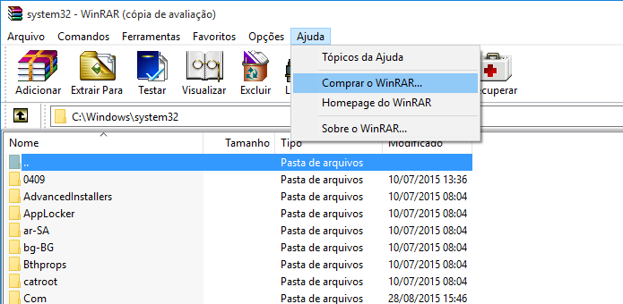 Adquirindo licença do WinRAR (Foto: Reprodução/Helito Bijora)
