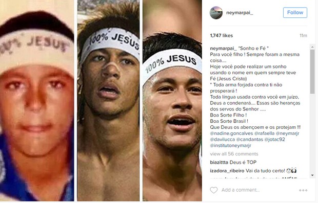 Pai de Neymar publica postagem para o filho   (Foto: Instagram / Reprodução)
