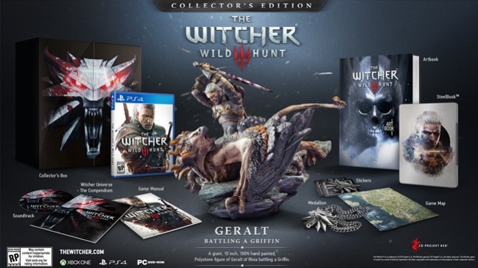 Edição de colecionador de The Witcher 3: Wild Hunt traz uma série de extras (Foto: Divulgação)