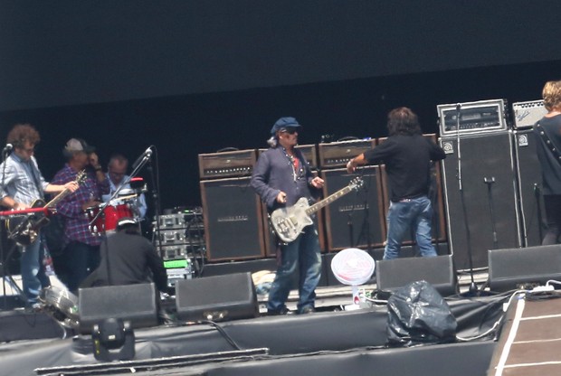 Johnny Depp passando som na Arena do Rock (Foto:  GABRIEL RANGEL/AgNews)