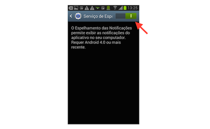 Ativando o serviço de espelhamento de notificações do Android para receber alertas do Android no mac (Foto: Reprodução/Marvin Costa)