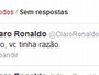 No Twitter, Ronaldo ironiza lateral santista após derrota do Barcelona