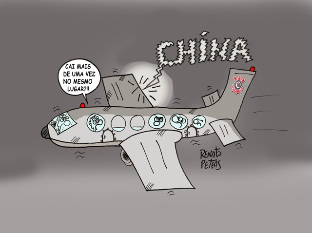 CHARGE - E o raio no avião do Corinthians?!