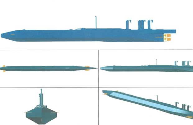 Projeto similar ao do submarino que seria construdo pela quadrilha (Foto: Reproduo/ Polcia Federal)