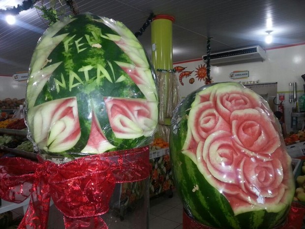 G1 Escultura em frutasé opç u00e3o de enfeite para a ceia de Natal; veja vídeo notícias em Roraima Enfeite De Frutas ~ G1 Escultura em frutasé opç u00e3o de enfeite para a ceia de Natal; veja vídeo notícias em Roraima