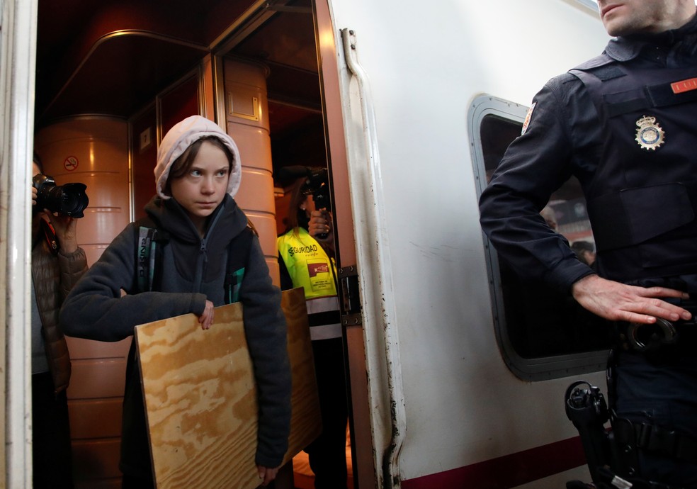 Ativista Greta Thunberg chega a Madri nesta sexta-feira, 6 de dezembro — Foto: Rafael Marchante/Reuters