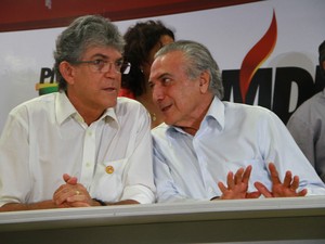 Ricardo Coutinho ao lado de Temer, em evento na Paraíba (Foto: Rizemberg Felipe/Jornal da Paraíba)