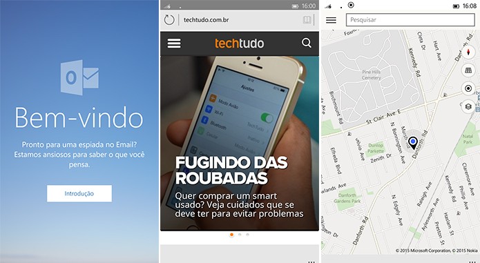 Outlook Mail, Spartan e Mapas são alguns apps do Windows 10 já compartilhados entre plataformas (Foto: Reproduçao/Elson de Souza)