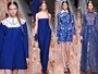 A grife Valentino é reconhecida pelo vermelho criado por seu fundador, mas desta vez foi o azul, tanto em versão lisa como nos looks com bordados delicados, que ficou na memória dos fashionistas