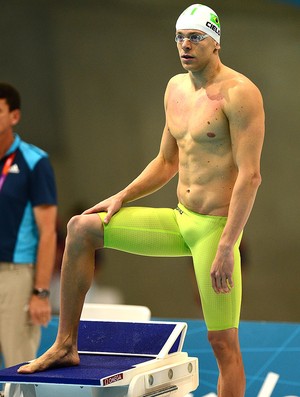 Cesar Cielo na prova de natação 100m livre de natação em Londres (Foto: AFP)