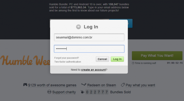 Humble Bundle (Foto: Reprodução/Paulo Vasconcellos)