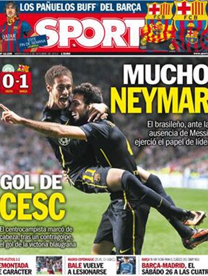 capa do jornal "Sport" elogiando Neymar (Foto: Reprodução )