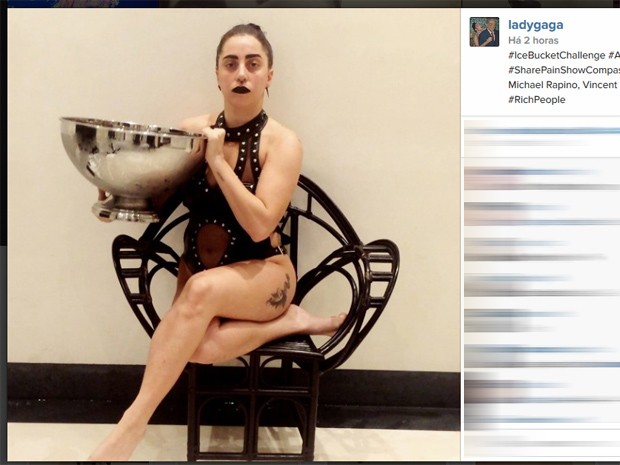 Lady Gaga participa do desafio do balde de gelo (Foto: Reprodução/Instagram)