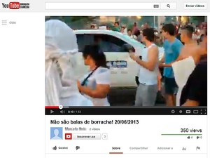 Homem em carro oficial dispara tiros para cima em manifestação, em Salvador, Bahia (Foto: Reprodução you tube)