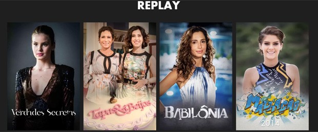 Seção de Replay do Globoplay, para assistir de novo a produções da Globo (Foto: Reprodução/Globoplay) Seção de Replay do Globoplay, para assistir de novo a produções da Globo (Foto: Reprodução/Globoplay)