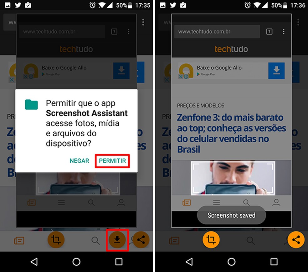 Screenshot Assistant pode salvar prints da tela do Android na memória do telefone (Foto: Reprodução/Elson de Souza)