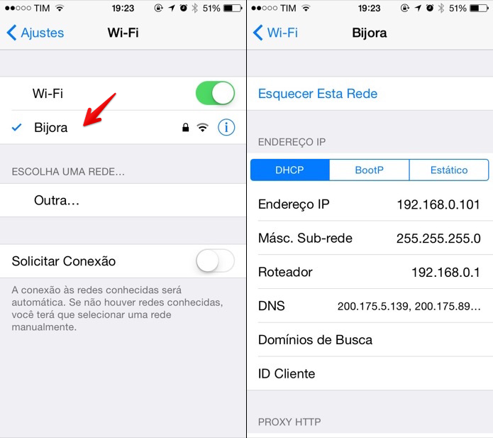 Descobrindo o endereço de IP no iOS (Foto: Reprodução/Helito Bijora)
