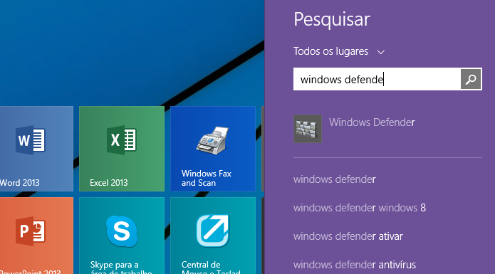 Executando o Windows Defender (Foto: Reprodução/Helito Bijora)