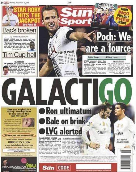 Manchete segunda-feira The Sun