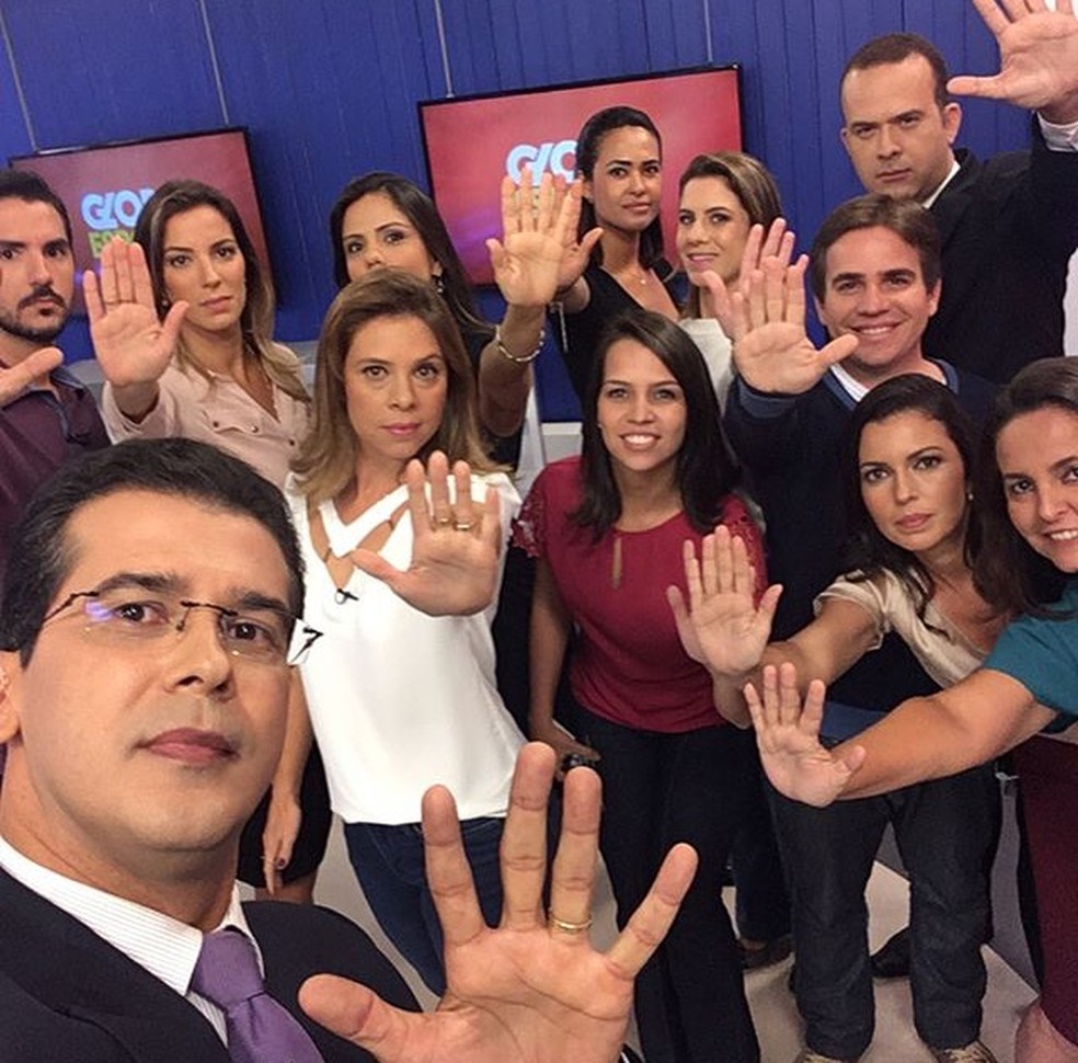 Apresentadores e repórteres unidos pela causa (Foto: TV Bahia)
