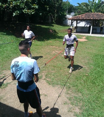 Alguns jogadores do Náutico-RR estão treinando em Betim-MG (Foto: Arquivo Pessoal)