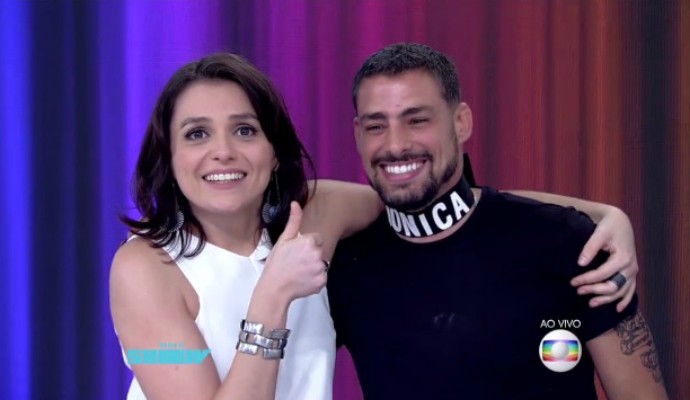 Monica Iozzi e Cauã Reymond no Vídeo Show (Foto: TV Globo)