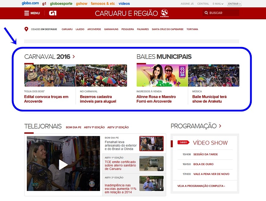 G1 Caruaru e Região lança editoria sobre o carnaval de Pernambuco (Foto: Reprodução/  TV Asa Branca)