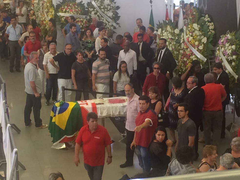 Velório do corpo de Marisa Letícia no Sindicato dos Metalúrgicos do ABC (Foto: Roald Júnior/GloboNews)