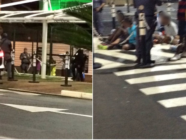 Adolescentes foram detidos pela PM após confusão em shopping de Ribeirão Preto, SP (Foto: Reprodução/Facebook)