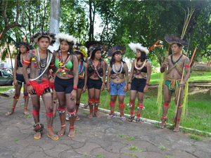 Dia do Índio é comemorado em Cacoal com escolha de miss e mister indígena (Foto: Magda Oliveira/G1)