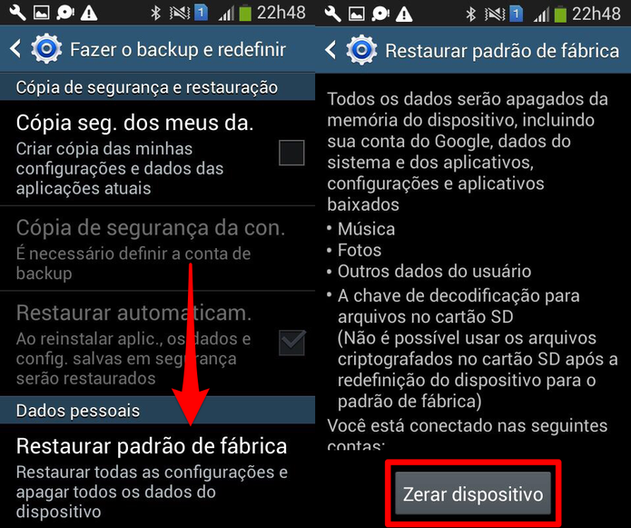 Resete o seu Galaxy S Duos (Foto: Reprodução/Lucas Mendes)