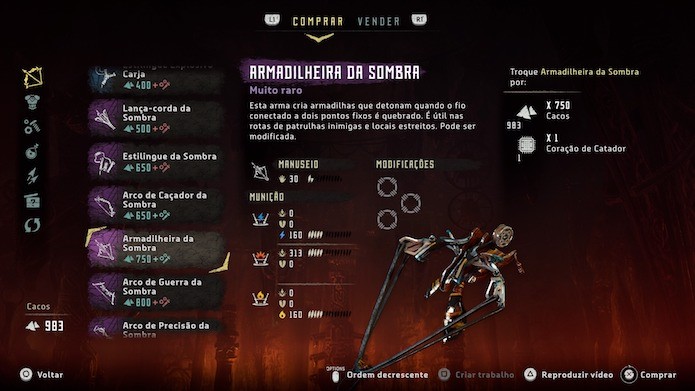 Horizon Zero Dawn: armas do conjunto Sombra são incrivelmente poderosas (Foto: Reprodução/Victor Teixeira)