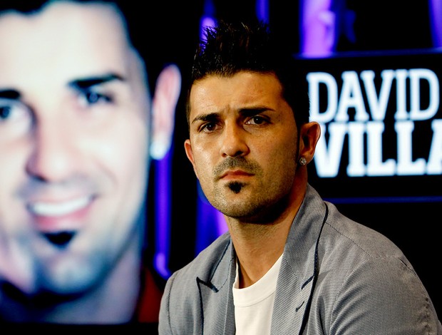 David Villa apresentado no Atletico de Madri (Foto: AP)