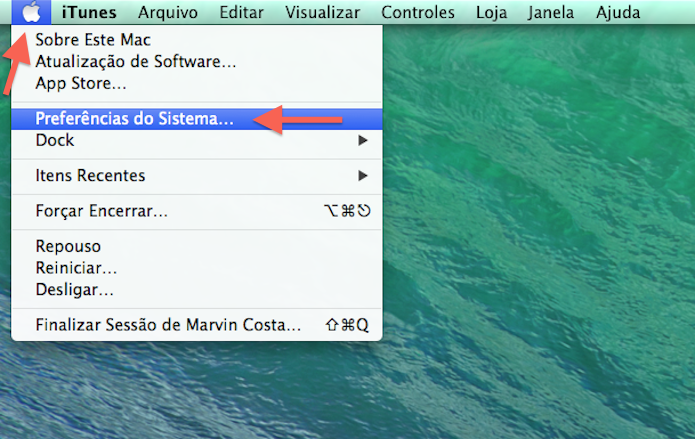 Acessando as configurações do Mac OS X (Foto: Reprodução/Marvin Costa)