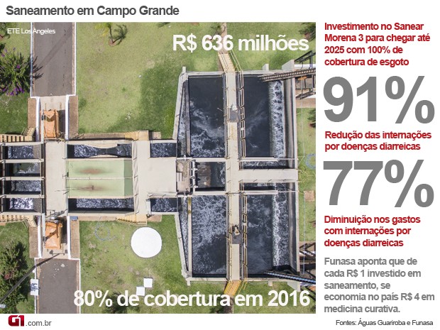 Infográfico saneamento em Campo Grande (Foto: Anderson Viegas/G1 MS)