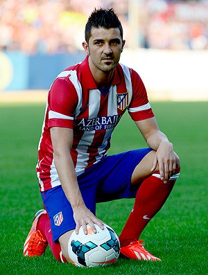 David Villa apresentado no Atletico de Madri (Foto: AFP)
