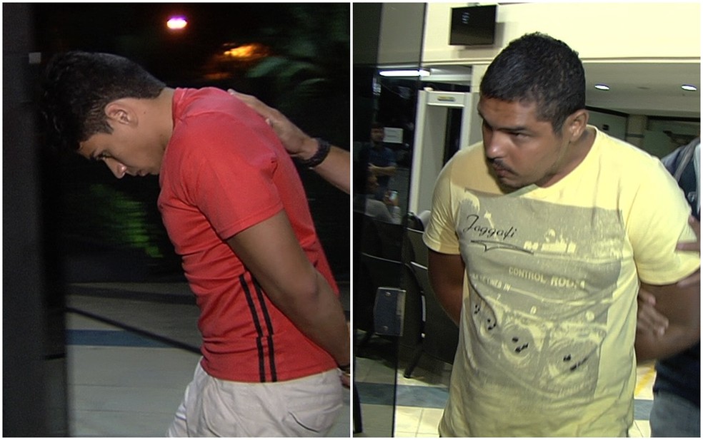Apoena Índio do Brasil e Fabiano Júnior da Silva presos pela PF por serem piloto e copiloto de avião com 600 kg de cocaína (Foto: Reprodução/TV Anhanguera)
