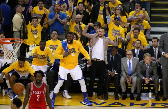 Stephen Curry Warriors x Rockets NBA (Foto: Getty)