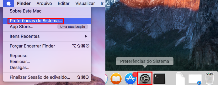 Executando as Preferências do Sistema no Mac (Foto: Reprodução/Edivaldo Brito)