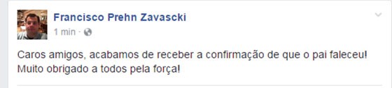 Filho de Teori Zavascki confirma morte do pai (Foto: reprodução/facebook)