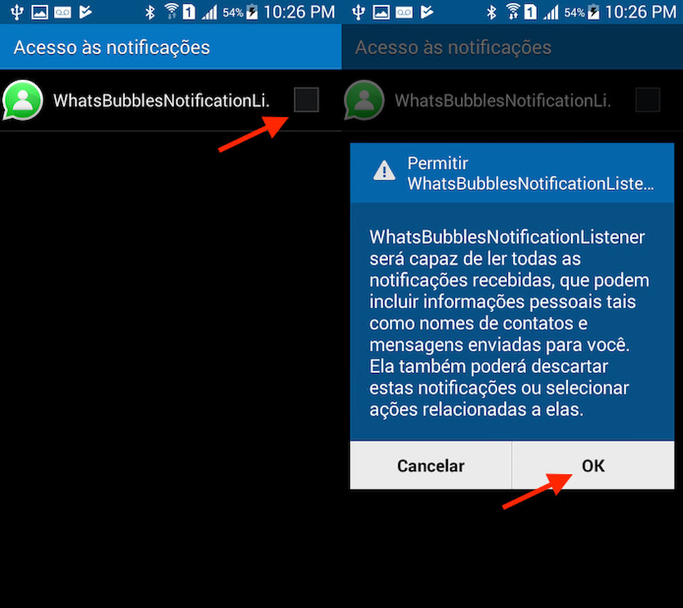 passo-2 Como usar o WhatsBubbles para receber mensagens do WhatsApp em bolhas