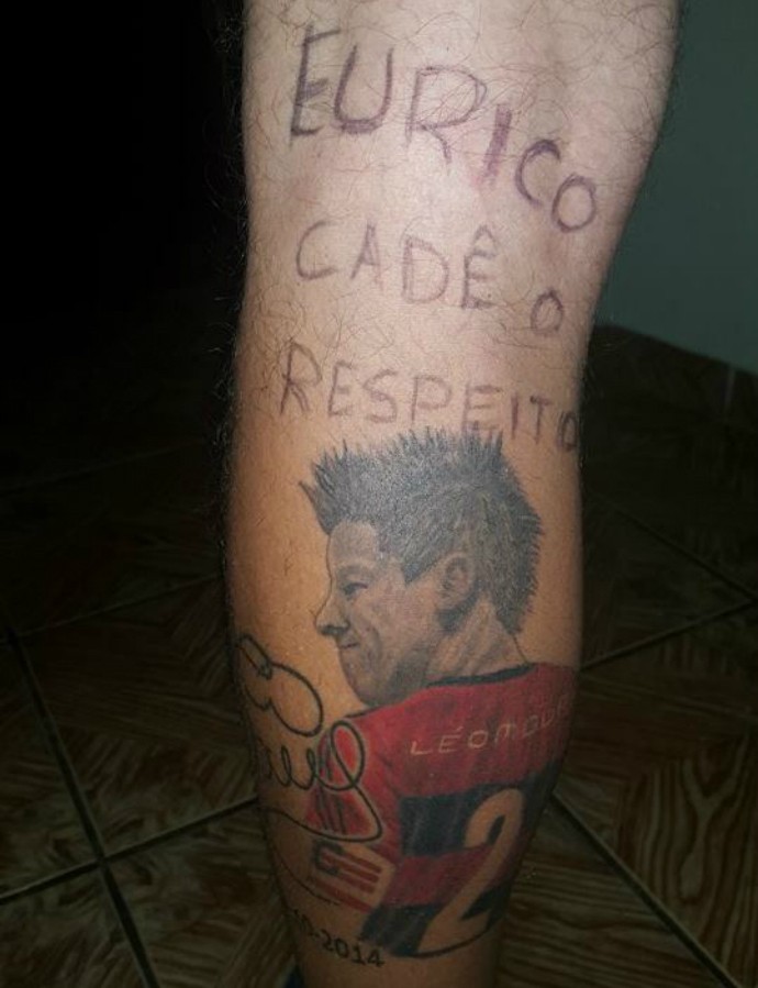 Torcedor Flamengo, tatuagem Léo Moura, Eurico (Foto: Divulgação / Facebook)