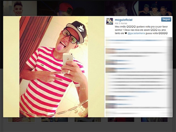 MC Gui publica foto de seu irmão Gustavo, morto nesta segunda, em rede social (Foto: Reprodução/Instagram)